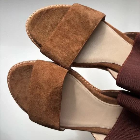 Stuart Weitzman Topical Saddle Brown Suede‎ Open Toe Sandals Sz 5.5M - Picture 6 of 9